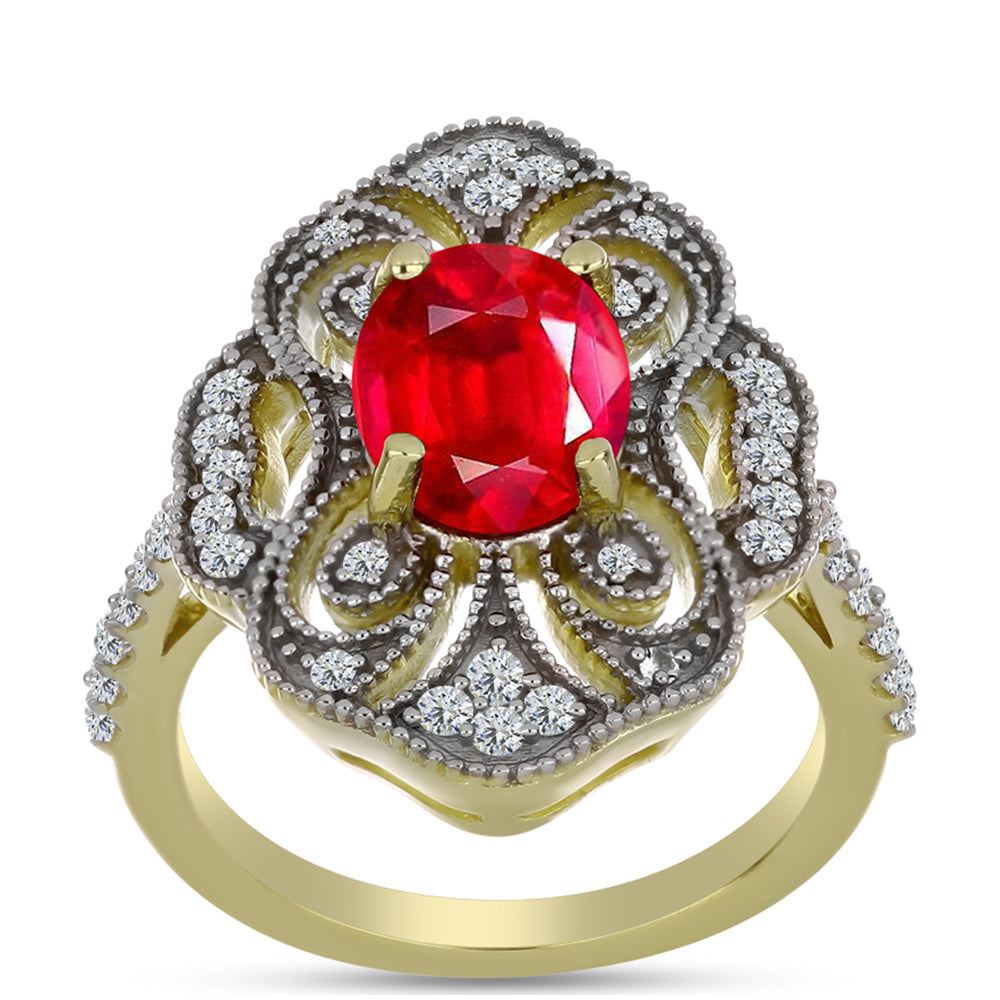 Kullattu hopeaSormus Punaisella Akaatilla ja Valkoisella Topaasilla