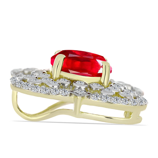 Kullattu hopeaRiipus Punaisella Akaatilla ja Valkoisella Topaasilla