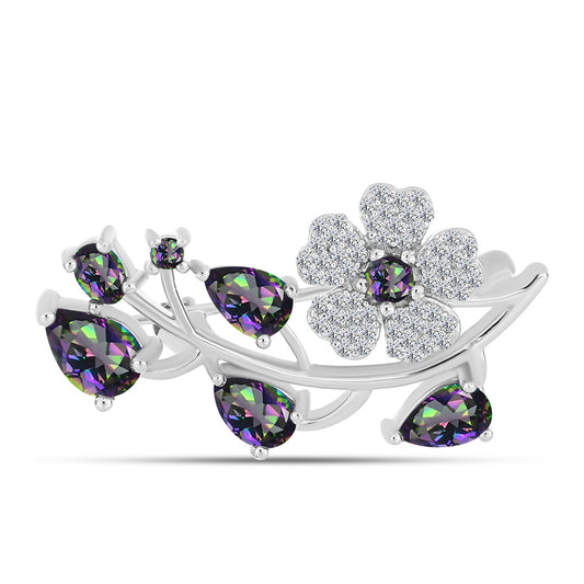 HopeaRintaneula Brasilian Mystisellä Vihreällä Kvartsilla ja Valkoisella Topaasilla