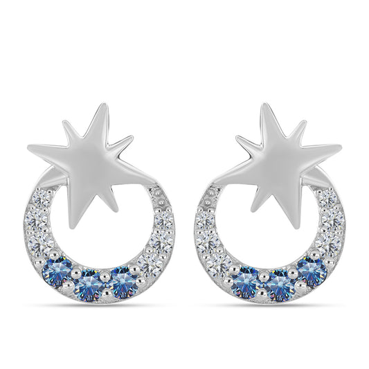 HopeaKorvakorut Merensininen moissaniitti ja Valkoisella Topaasilla