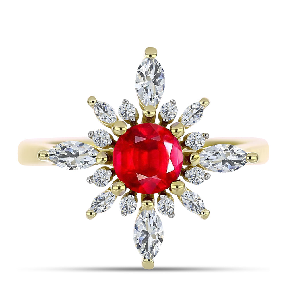 Kullattu hopeaSormus Punaisella Akaatilla ja Valkoisella Topaasilla 1 