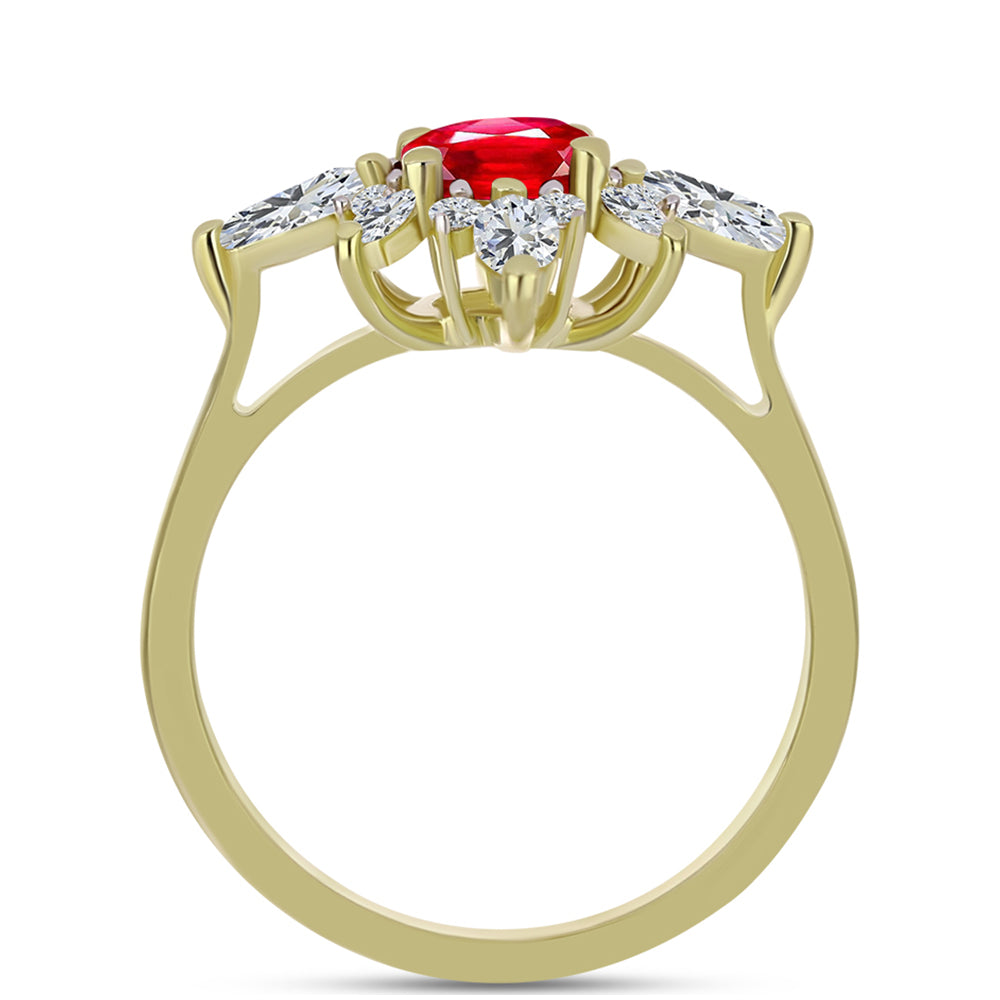 Kullattu hopeaSormus Punaisella Akaatilla ja Valkoisella Topaasilla