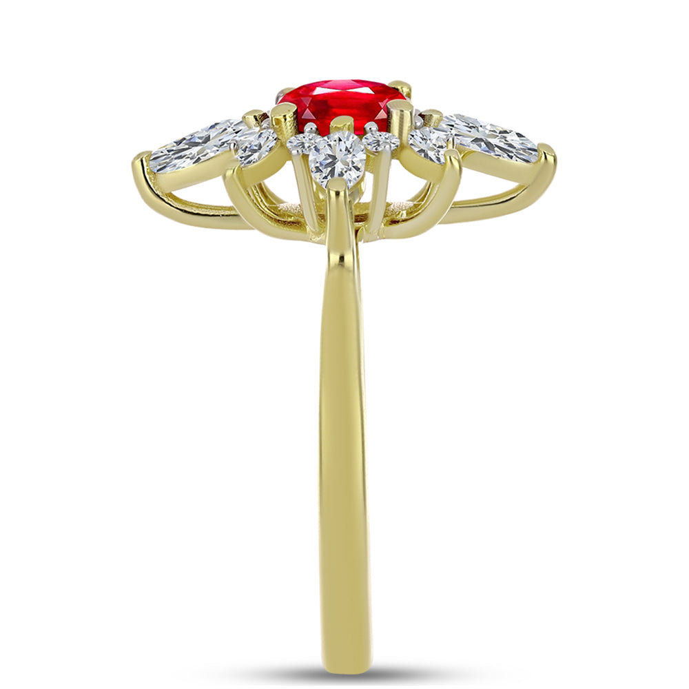 Kullattu hopeaSormus Punaisella Akaatilla ja Valkoisella Topaasilla 4 