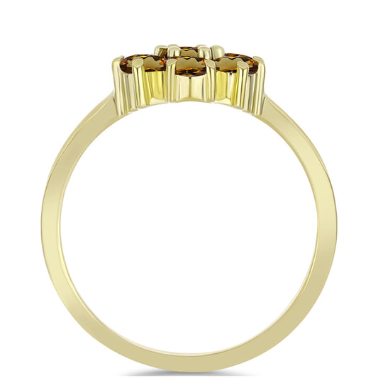 Kullattu hopeaSormus Konjakin Värisellä Kvartsilla