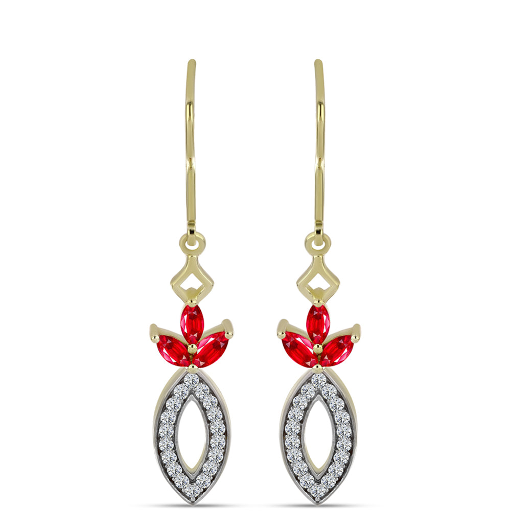 Kullatut hopeat Korvakorut Punaisella Akaatilla ja Valkoisella Topaasilla 1 