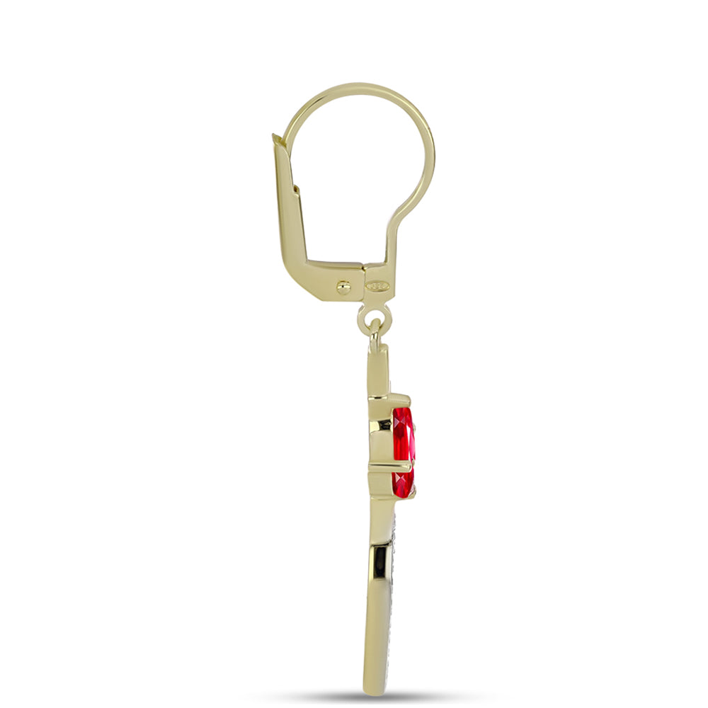 Kullatut hopeat Korvakorut Punaisella Akaatilla ja Valkoisella Topaasilla 2 