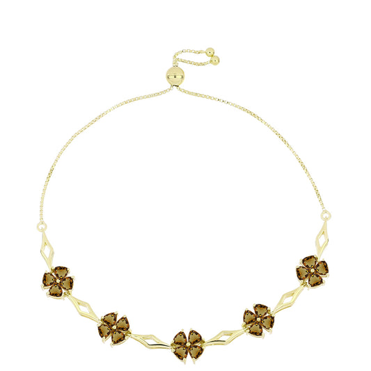 Kullattu hopeaRannekoru Konjakin Värisellä Kvartsilla