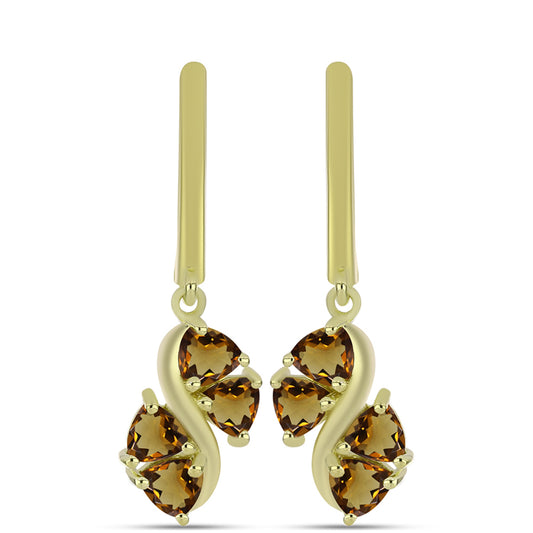 Kullatut hopeat Korvakorut Konjakin Värisellä Kvartsilla