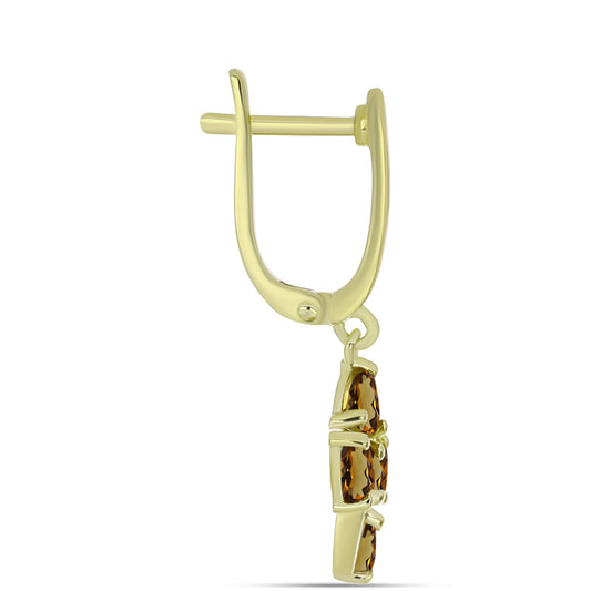 Kullatut hopeat Korvakorut Konjakin Värisellä Kvartsilla