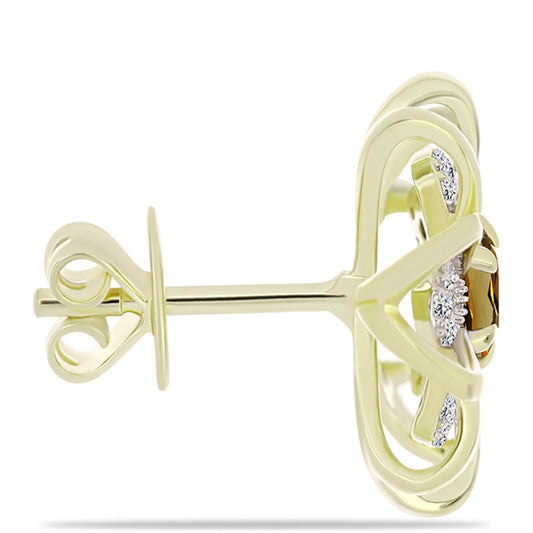 Kullatut hopeat Korvakorut Konjakin Värisellä Kvartsilla ja Valkoisella Topaasilla