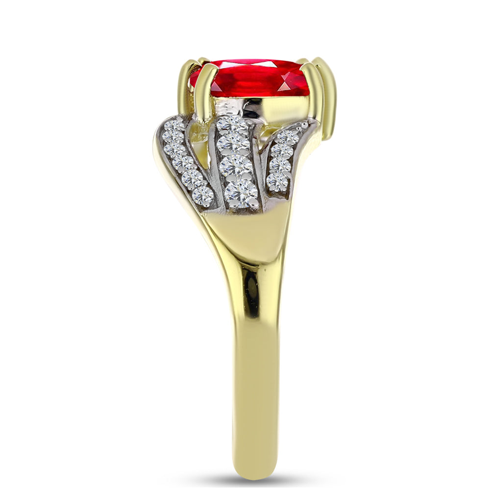 Kullattu hopeaSormus Punaisella Akaatilla ja Valkoisella Topaasilla 4 