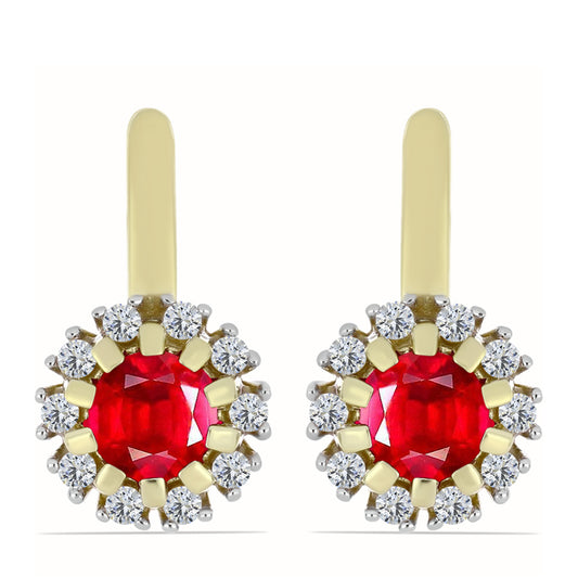 Kullatut hopeat Korvakorut Punaisella Akaatilla ja Valkoisella Topaasilla