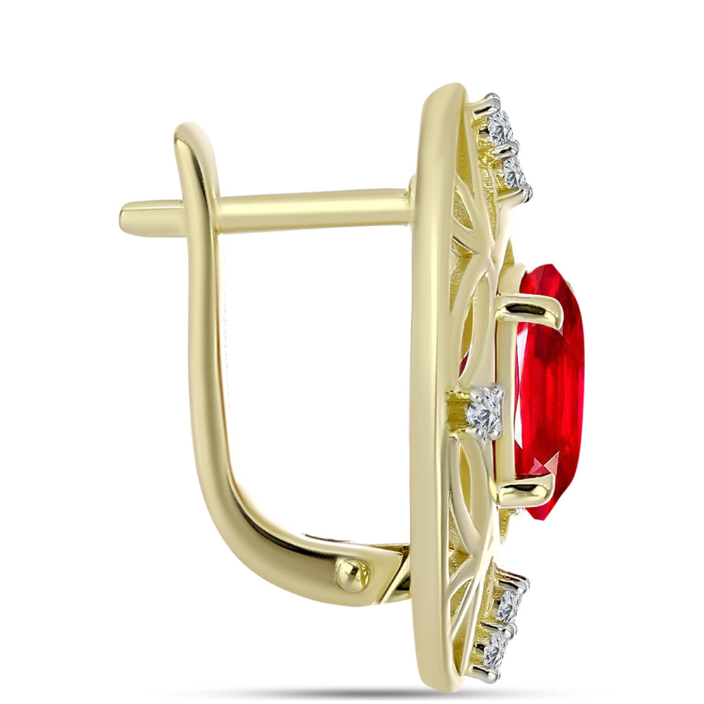 Kullatut hopeat Korvakorut Punaisella Akaatilla ja Valkoisella Topaasilla 2 