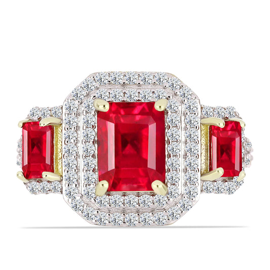 Kullattu hopeaSormus Punaisella Akaatilla ja Valkoisella Topaasilla