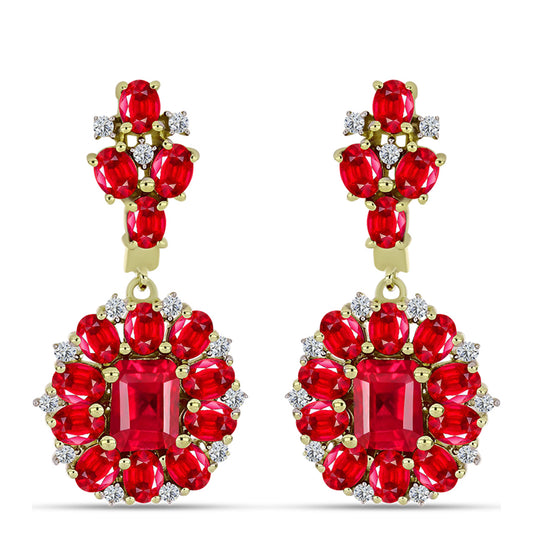 Kullatut hopeat Korvakorut Punaisella Akaatilla ja Valkoisella Topaasilla