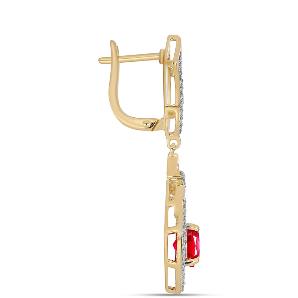 Kullatut hopeat Korvakorut Punaisella Akaatilla ja Valkoisella Topaasilla 2 