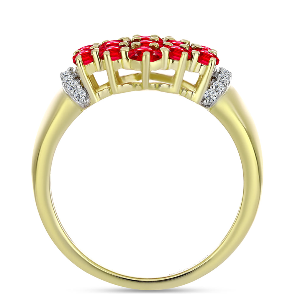 Kullattu hopeaSormus Punaisella Akaatilla ja Valkoisella Topaasilla