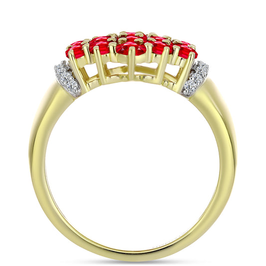 Kullattu hopeaSormus Punaisella Akaatilla ja Valkoisella Topaasilla