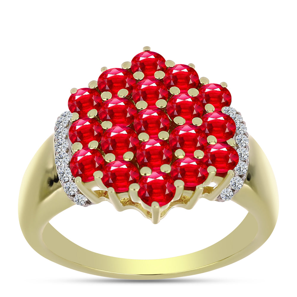 Kullattu hopeaSormus Punaisella Akaatilla ja Valkoisella Topaasilla