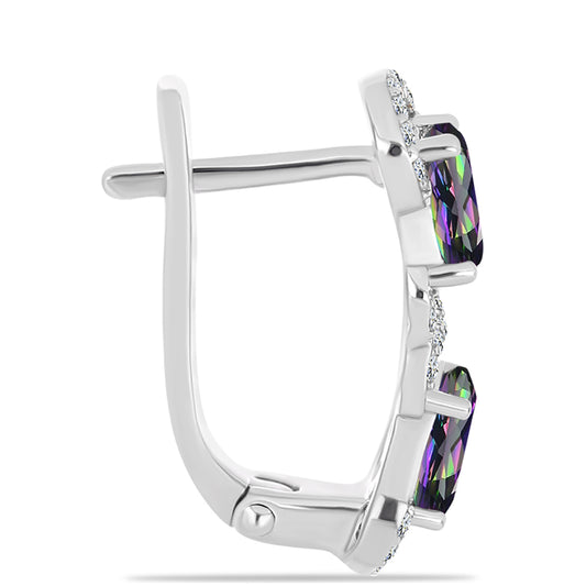 HopeaKorvakorut Brasilian Mystisellä Vihreällä Kvartsilla ja Valkoisella Topaasilla