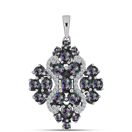 HopeaRiipus Brasilian Mystisellä Vihreällä Kvartsilla ja Valkoisella Topaasilla