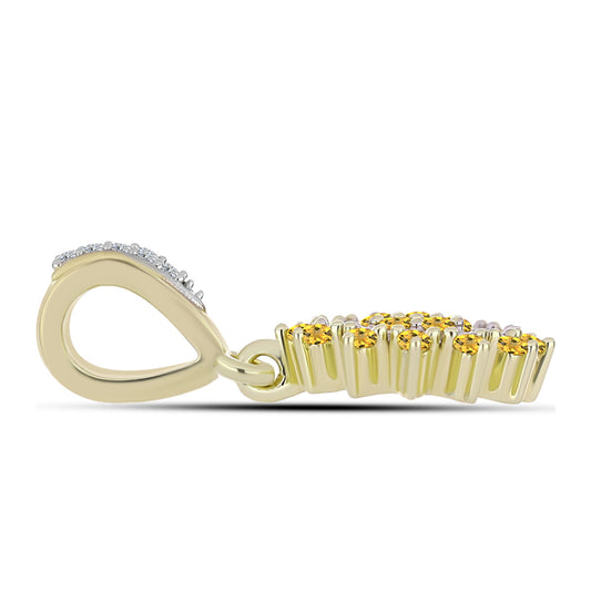 Kullattu hopeaRiipus Konjakin Värisellä Kvartsilla ja Valkoisella Topaasilla