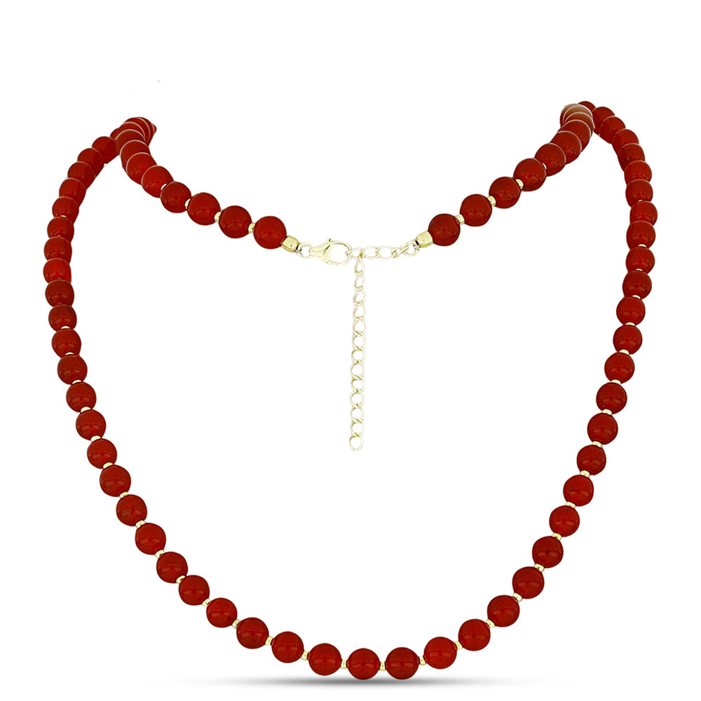 Kullattu hopeaKaulakoru Punaisella Akaatilla 1 