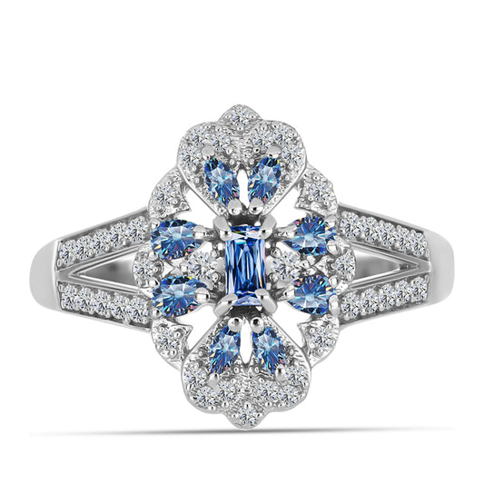 HopeaSormus Merensininen moissaniitti ja Valkoisella Topaasilla