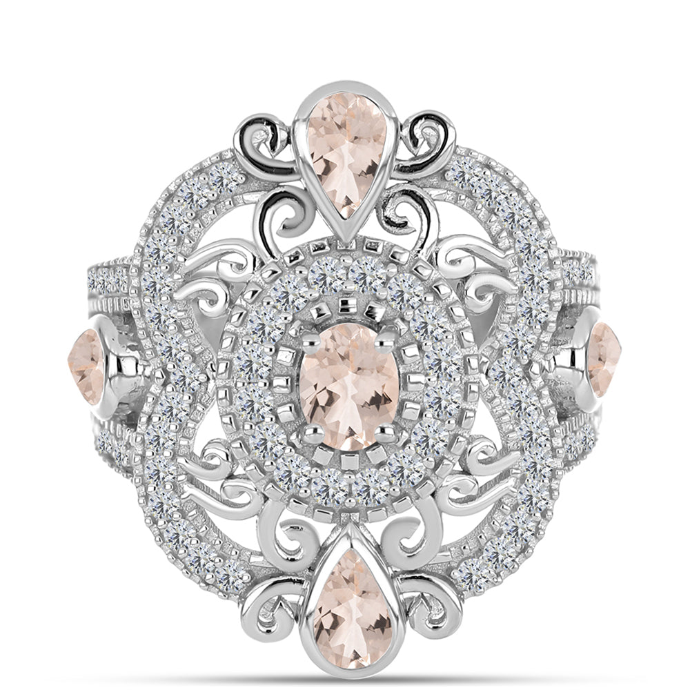 HopeaSormus Gozarehin Morganiitilla ja Valkoisella Topaasilla 1 