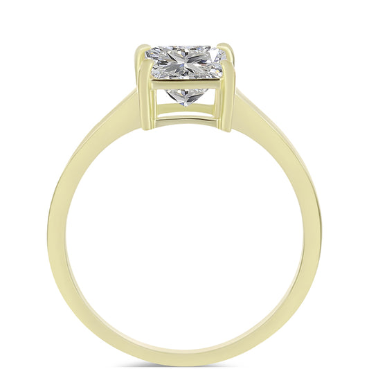 Kullattu hopeaSormus Sertifioitu laboratoriossa kasvatettu timantti