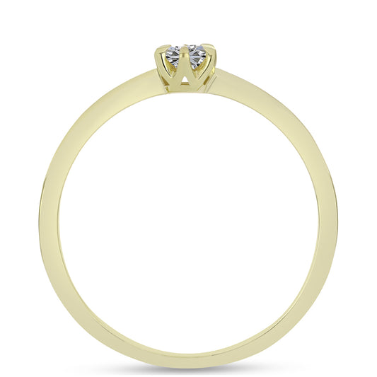 Kullattu hopeaSormus Sertifioitu laboratoriossa kasvatettu timantti