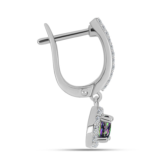 HopeaKorvakorut Brasilian Mystisellä Vihreällä Kvartsilla ja Valkoisella Topaasilla