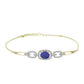 Kullattu hopeaRannekoru Violetilla Druusilla ja Valkoisella Topaasilla