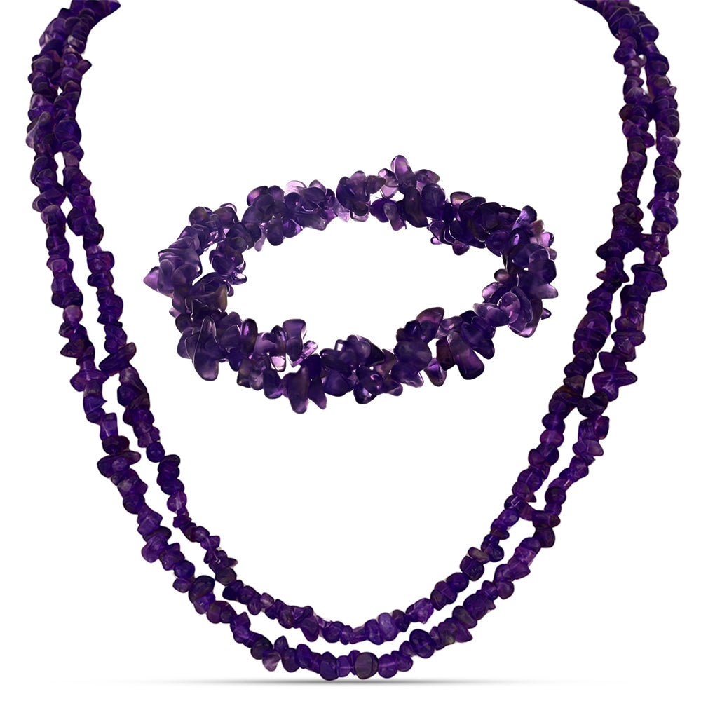 Setti Violetilla Akaatilla ( Kaulakoru+Rannekoru )
