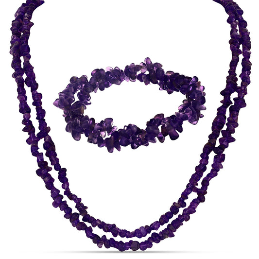 Setti Violetilla Akaatilla ( Kaulakoru+Rannekoru )