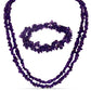 Setti Violetilla Akaatilla ( Kaulakoru+Rannekoru )