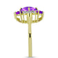 Kullattu hopeaSormus Violetilla Akaatilla ja Valkoisella Topaasilla