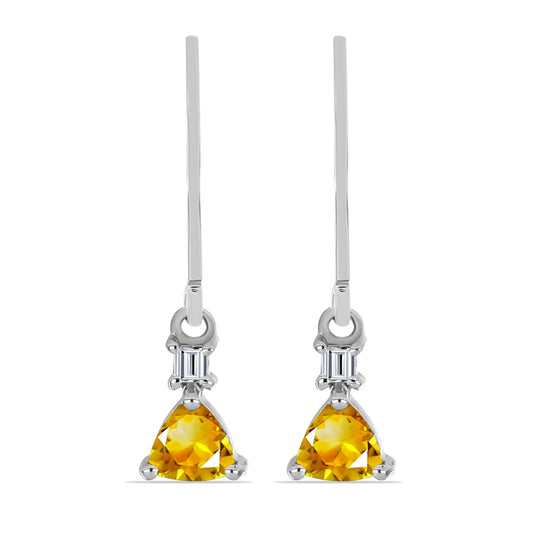 HopeaKorvakorut Rion Kultaisella Sitriinillä ja Valkoisella Topaasilla