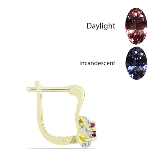 Kullatut hopeat Korvakorut Bekily Väriä Vaihtavalla Granaatilla ja Valkoisella Topaasilla