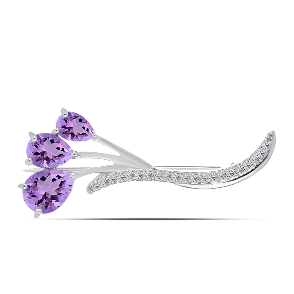 HopeaRintaneula Rose De France Ametistilla ja Valkoisella Topaasilla 1 