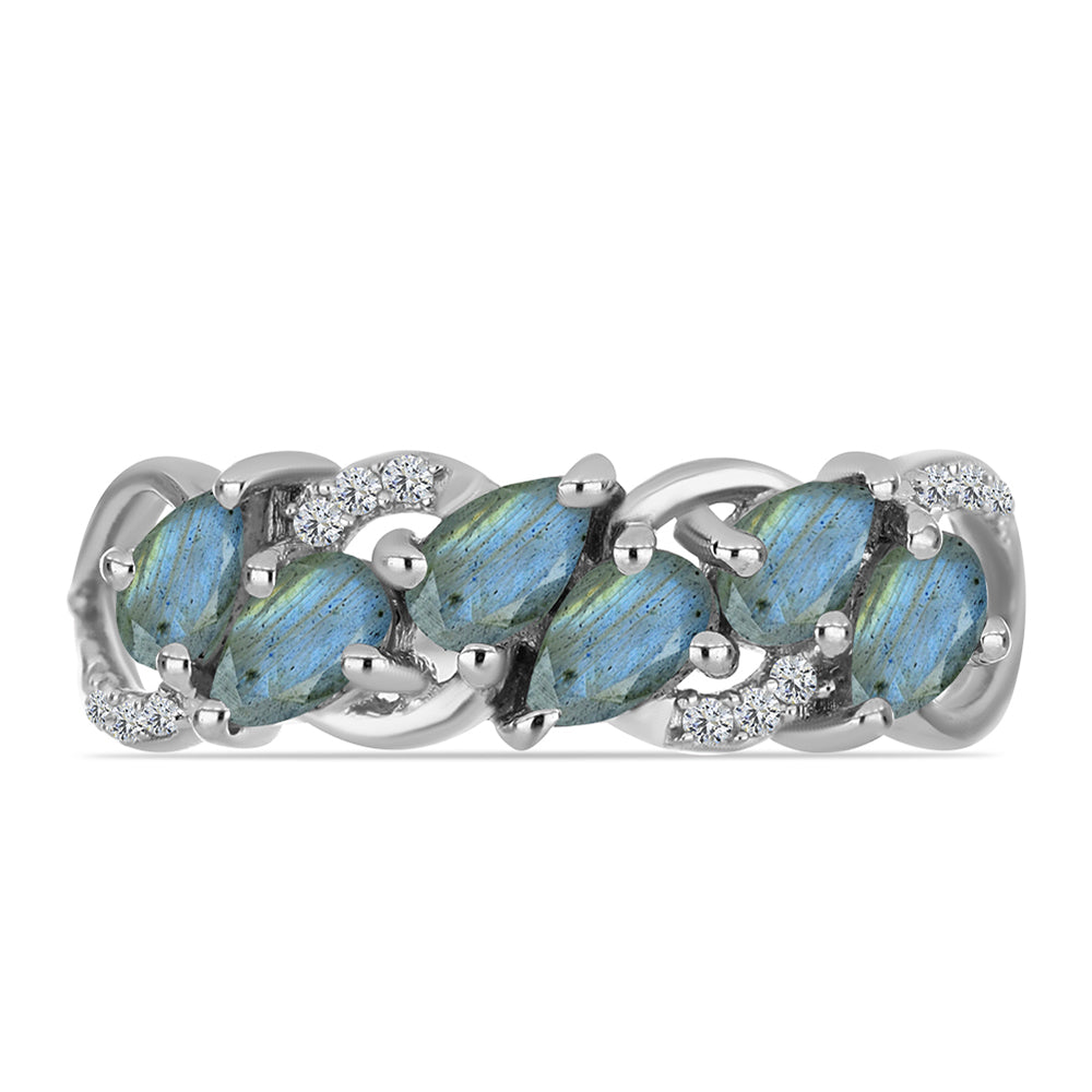 HopeaSormus Labradoriitilla ja Valkoisella Topaasilla