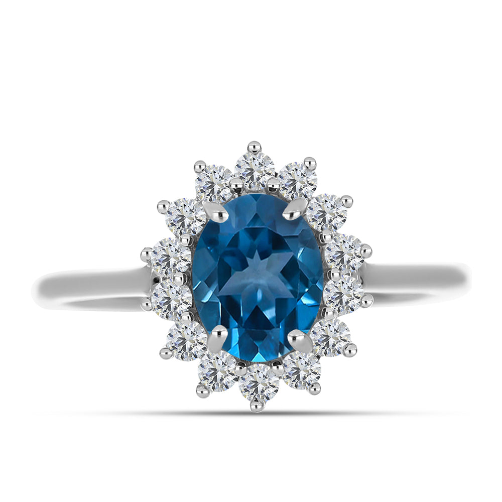 HopeaSormus Lontoonsinisellä Topaasilla ja Valkoisella Topaasilla 1 