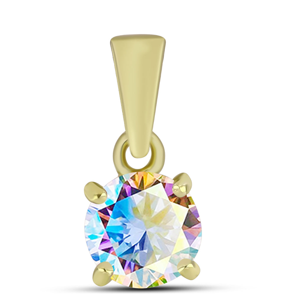 Kullattu hopeaRiipus Jäämoissanite