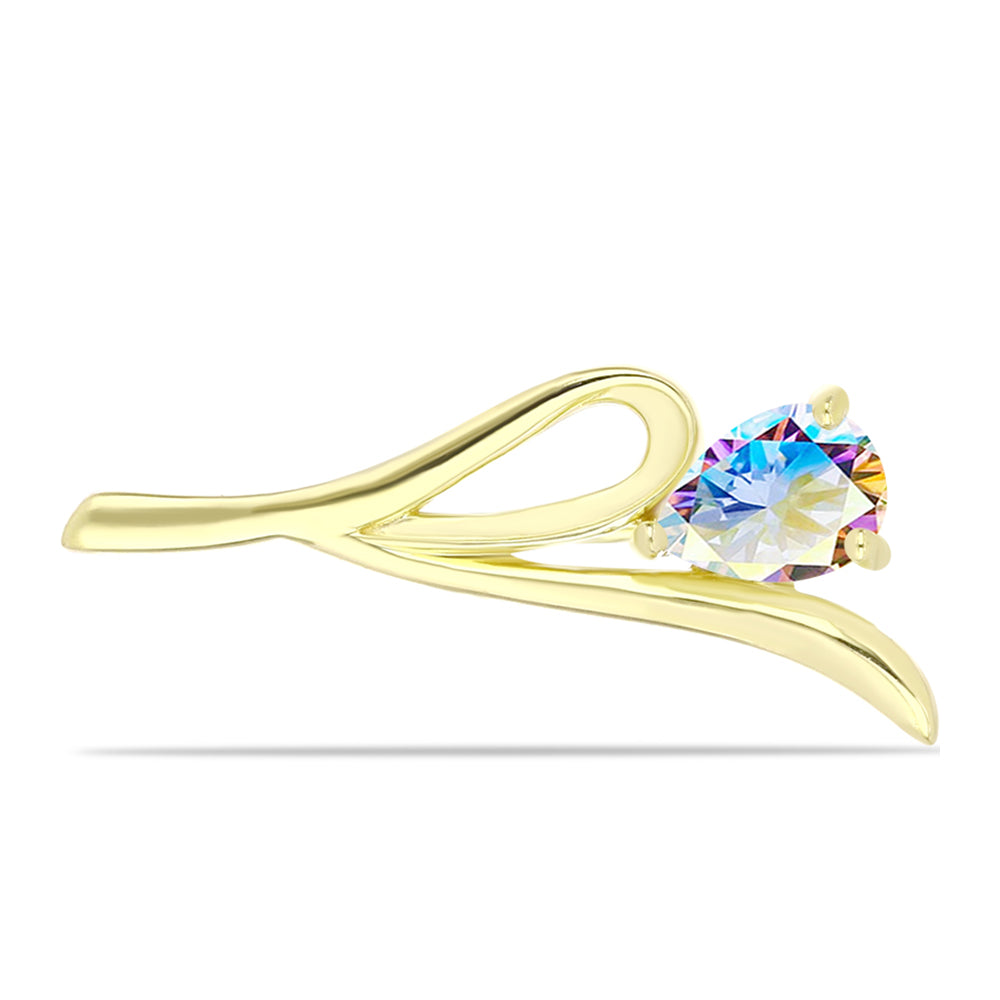Kullattu hopeaRintaneula Jäämoissanite 1 