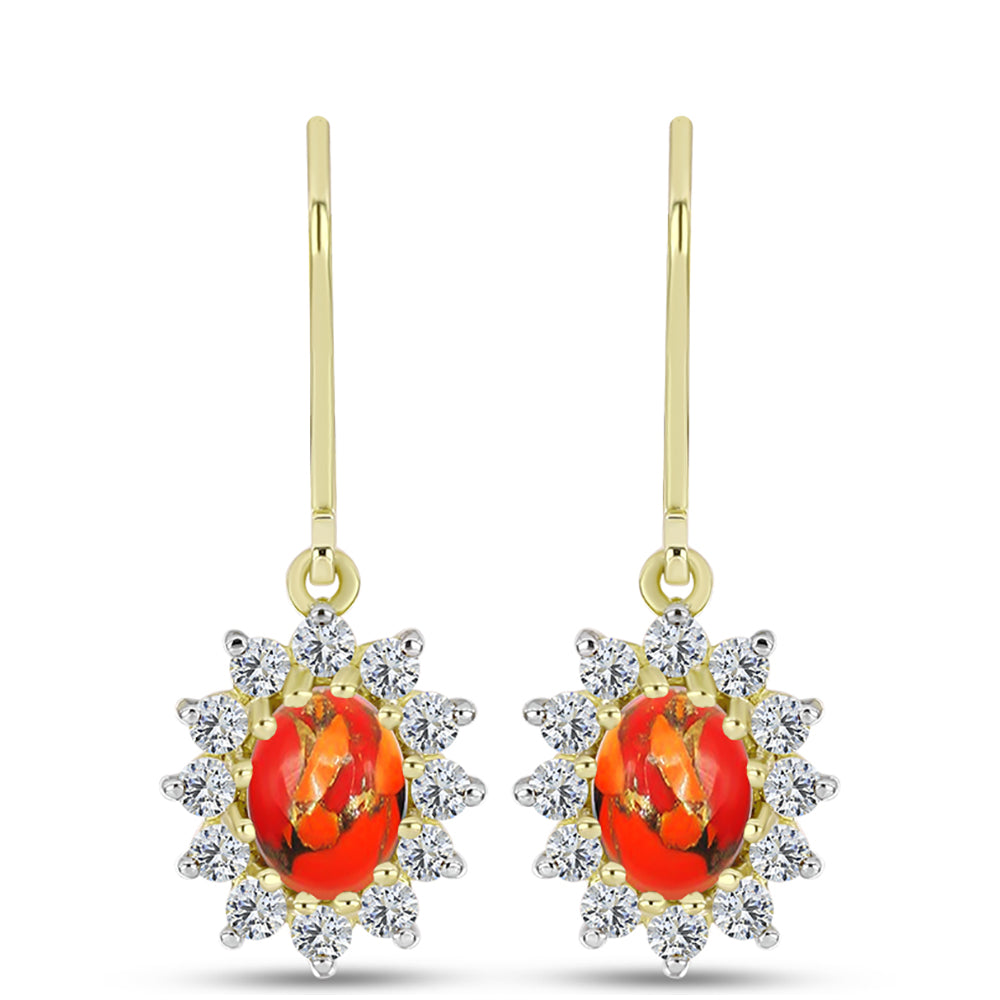 Kullatut hopeat Korvakorut Mohaven Turkoosilla ja Valkoisella Topaasilla