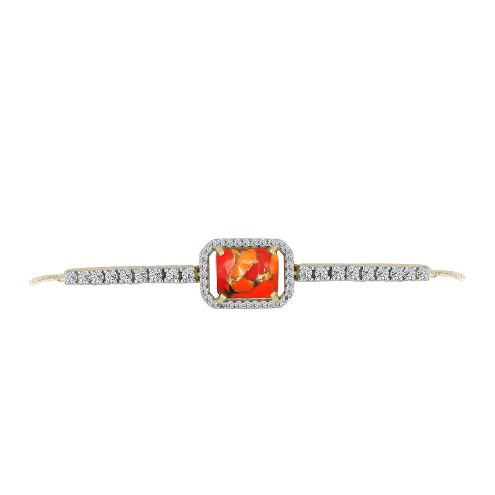 Kullattu hopeaRannekoru Mohaven Turkoosilla ja Valkoisella Topaasilla