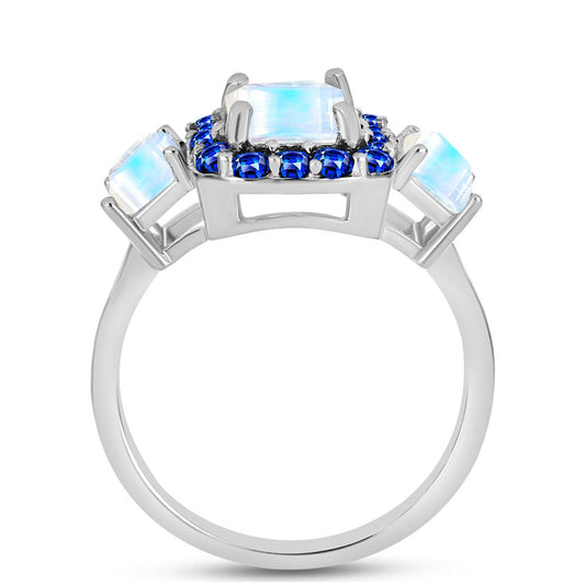 HopeaSormus Australialaisella Sinisellä Safiirilla ja Sateenkaarikuukivellä