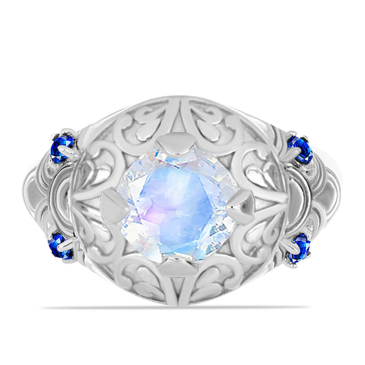 HopeaSormus Australialaisella Sinisellä Safiirilla ja Sateenkaarikuukivellä