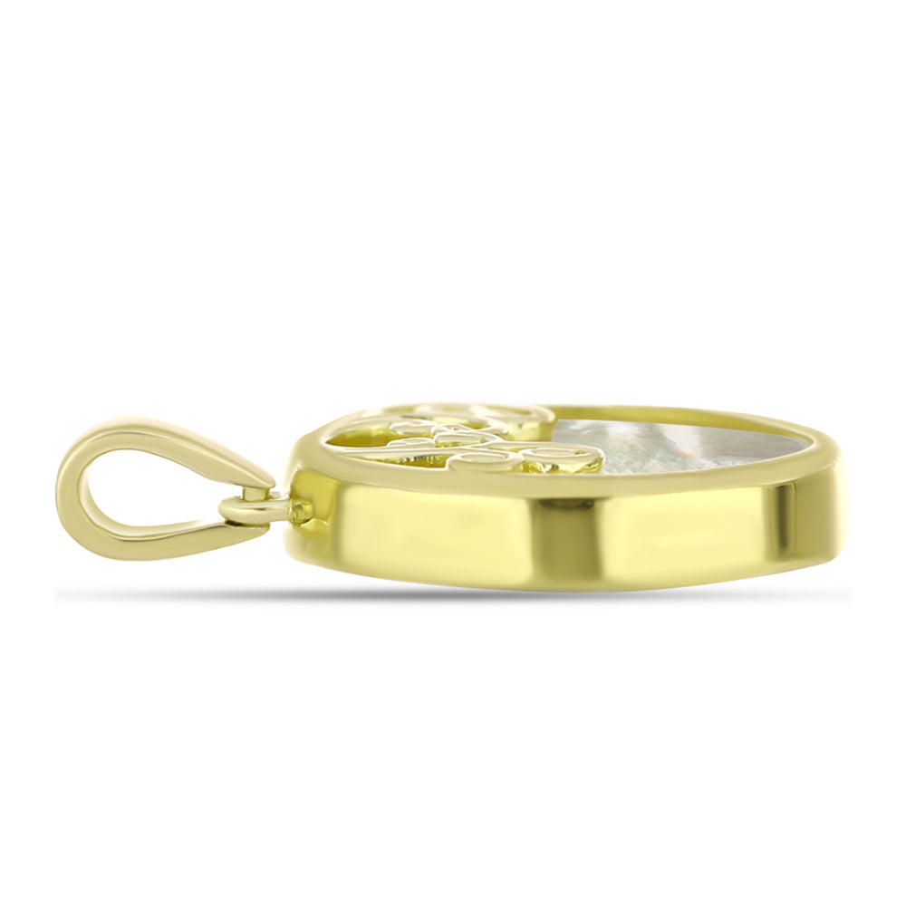 Kullattu hopeaRiipus Helmiäisellä