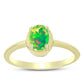 Kullattu hopeaSormus Lega Dembin Vihreällä Etiopian Opaalilla